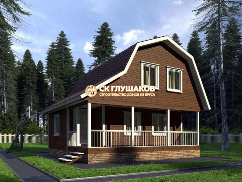 Дом из бруса с террасой