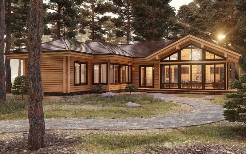 Дом из бруса проекты Скандинавия 130м2