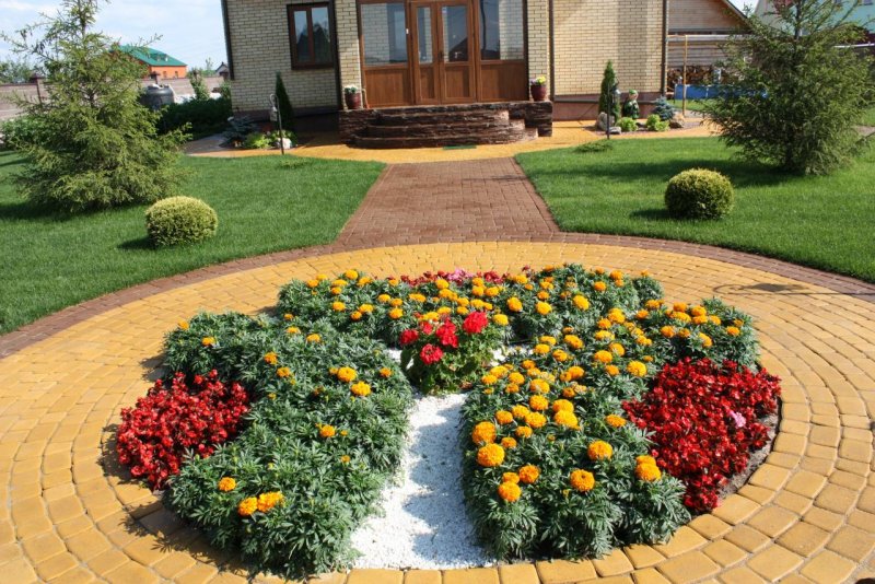 Красивые круглые клумбы