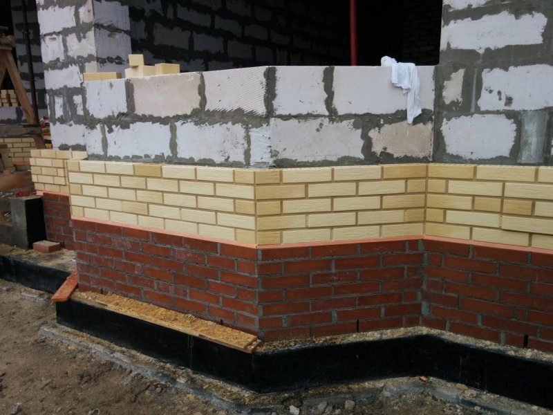 Облицовка газобетона кирпичом