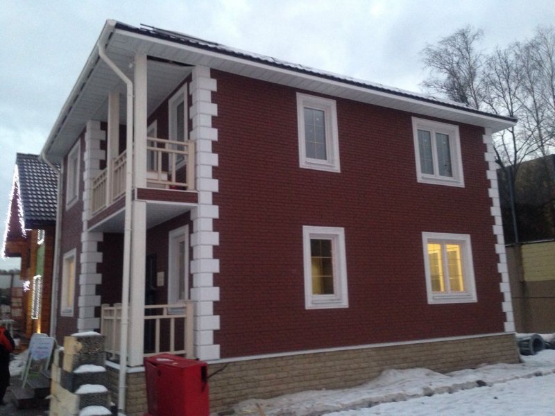 Фасадная панель Альта профиль кирпич красный