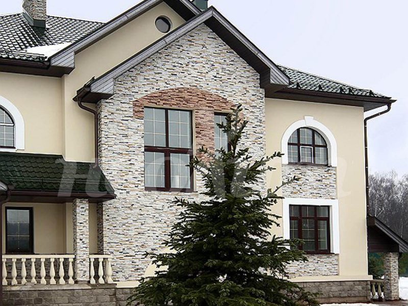 Фасады домов штукатурка и камень