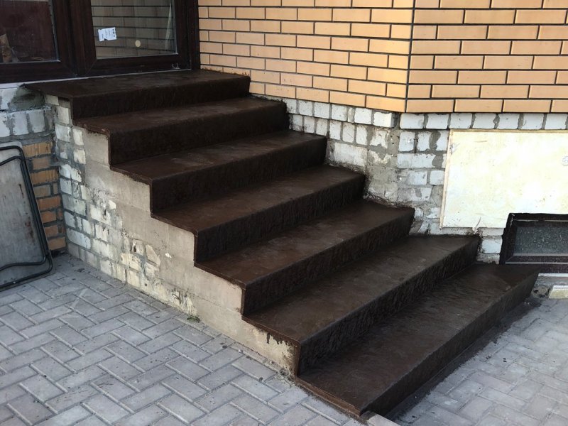 Отделка уличной лестницы из бетона