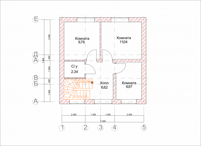 Дом 7 на 8 с мансардой планировка из газобетона