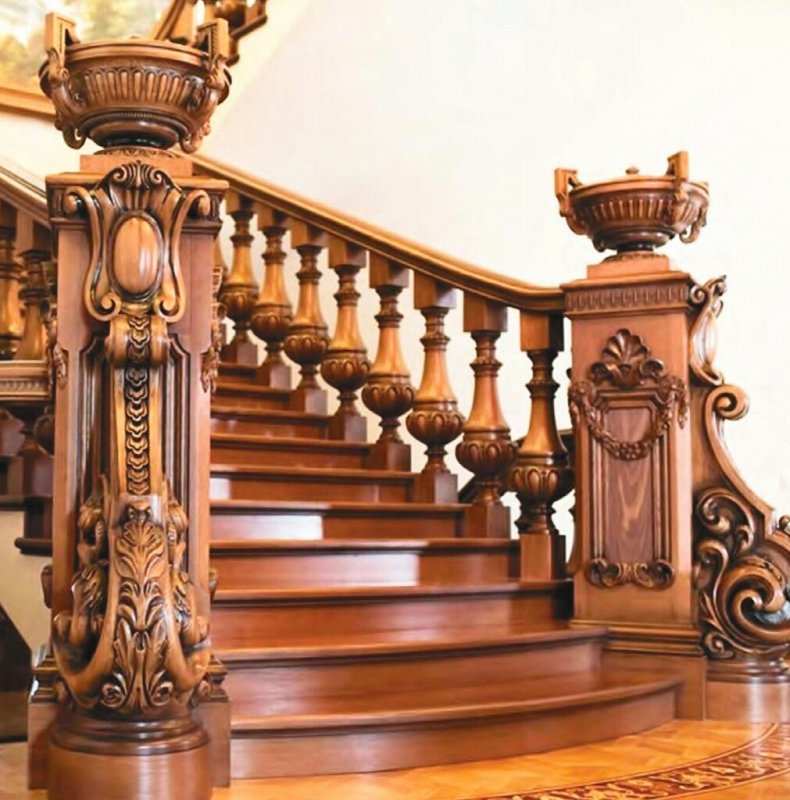 Резные лестницы из дерева