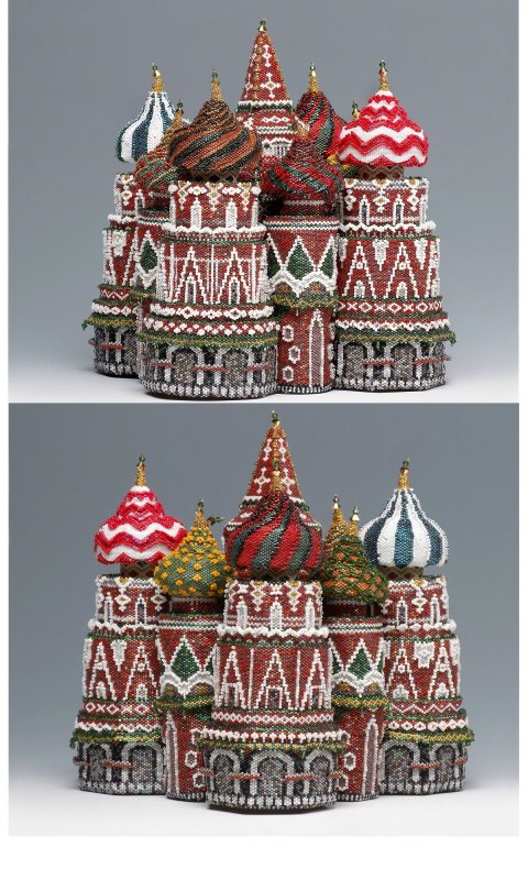 Композиция из бисерных деревьев
