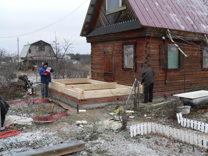 Пристрой к деревянному дому