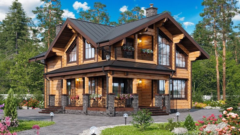 Дом 120 м2 из клееного бруса