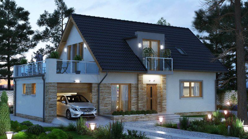 Дом 120 квадратов с мансардой