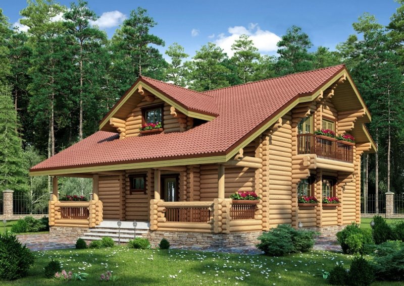 Дом из оцилиндрованного бревна