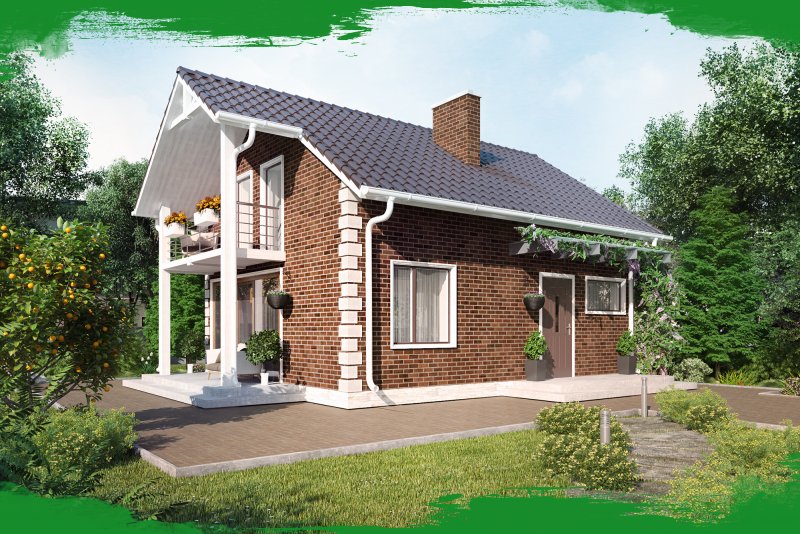 Красивый кирпичный дом 100 кв