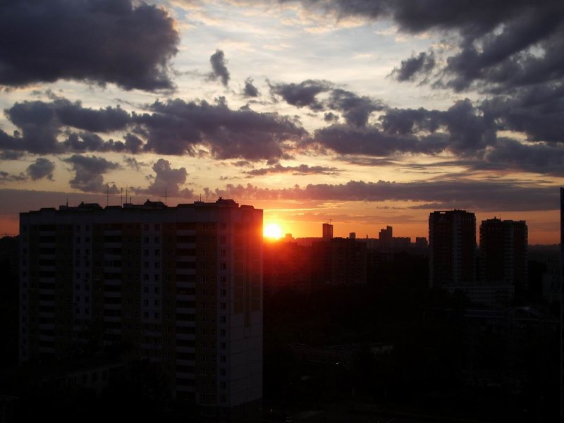 Закат из окна