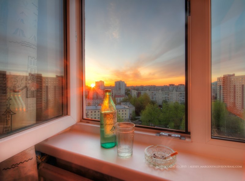 Рассвет вид из окна