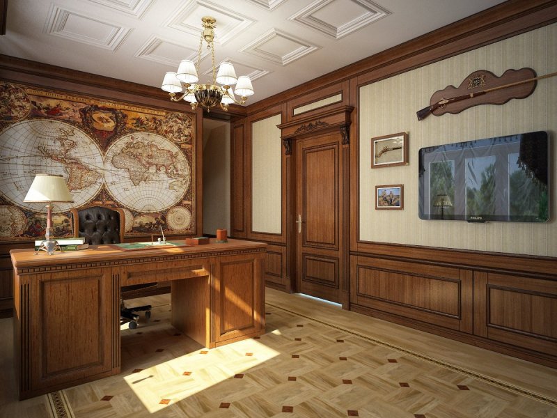 Дизайнерская отделка кабинета