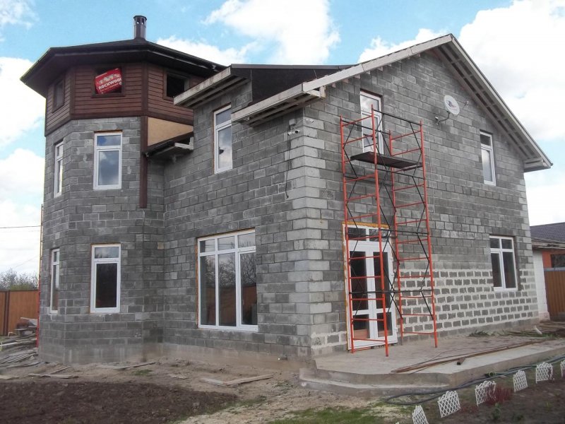 Отделка фасада дома из газобетона