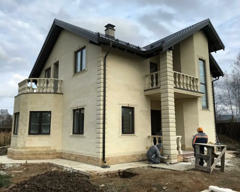 Фасады домов из газобетона