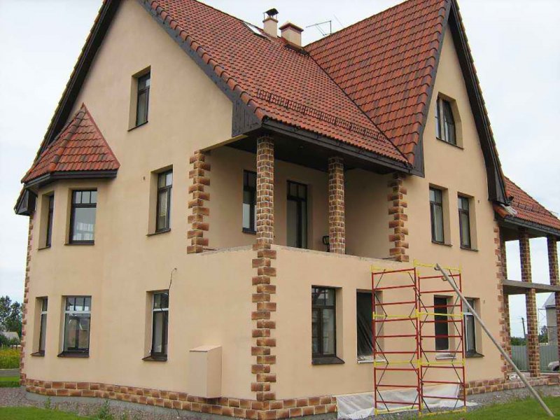 Отделка фасада штукатуркой