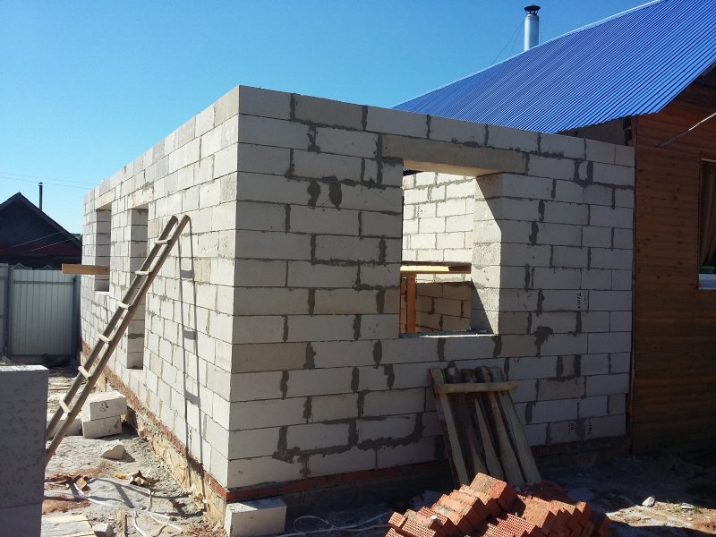 Пристройка с газобетона