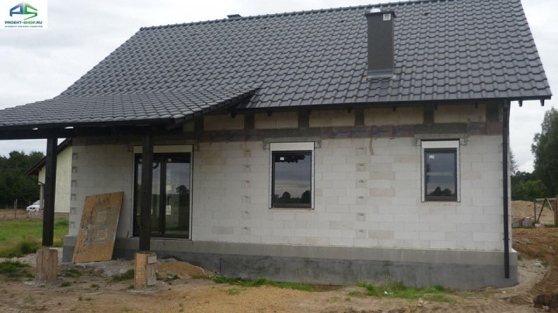 Бюджетный одноэтажный дом из газобетона