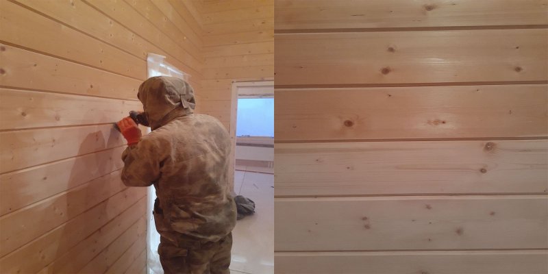 Шлифовка покраска деревянных домов