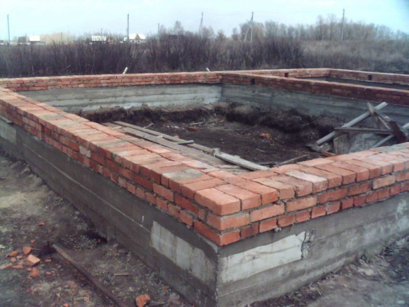 Кирпичный цоколь на ленточном фундаменте