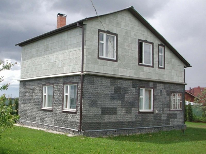 Фасадная отделка дома из полистиролбетона