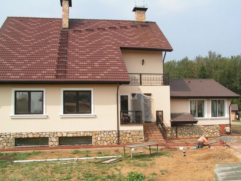 Фасады домов из пеноблоков