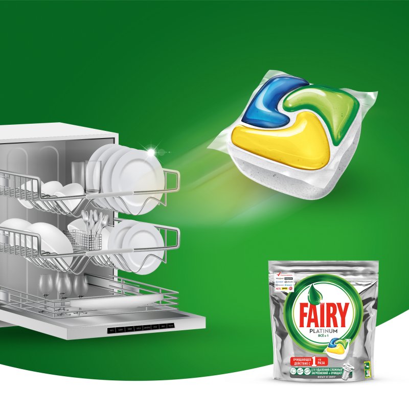 Fairy Platinum all in 1 капсулы (лимон) для посудомоечной машины