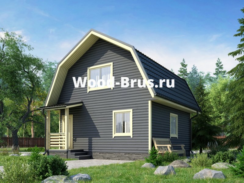 Каркасный дом 6*6 с мансардной крышей