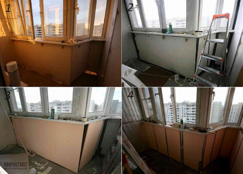 Балкон в панельном доме до после