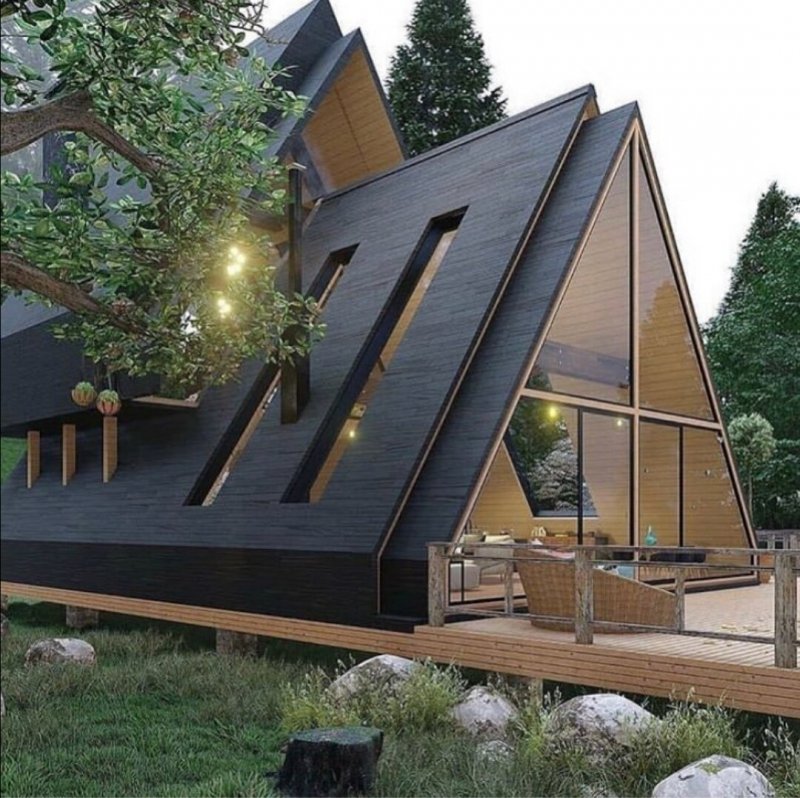 А-образный дом. A-frame. Дом шалаш.