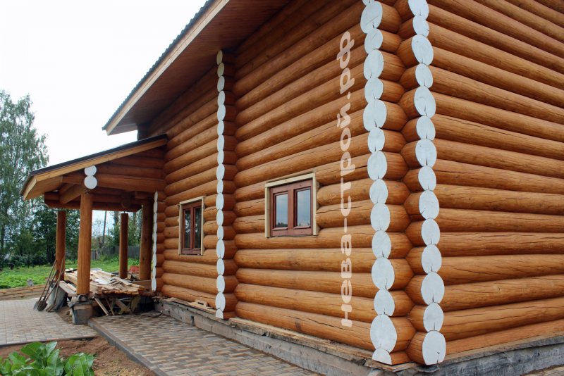 Крашеный дом из бревна