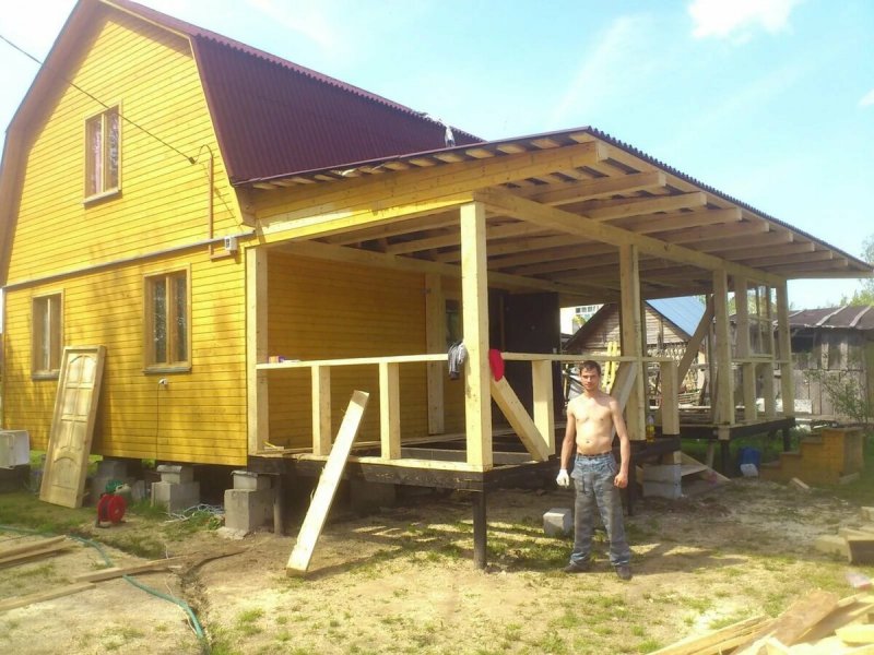 Веранда деревянная пристроенная к дому