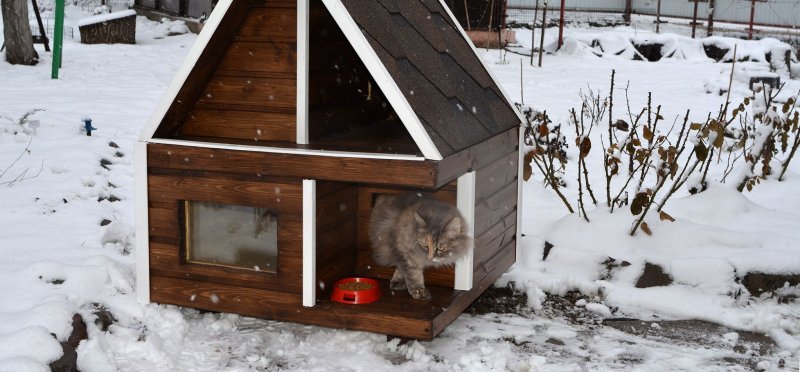 Зимний домик для уличных котов