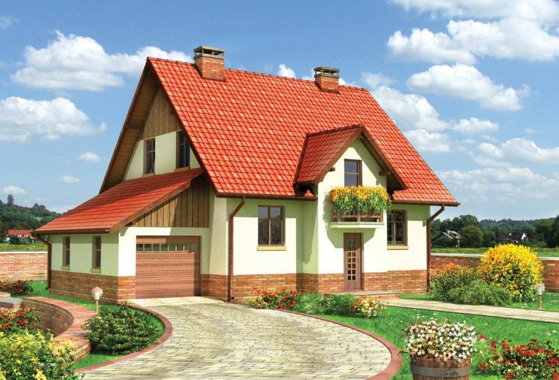 Красивые крыши домов с мансардой