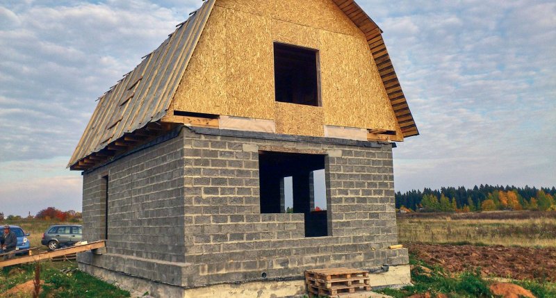 Баня из керамзитобетонных блоков 6 на 4 с мансардой