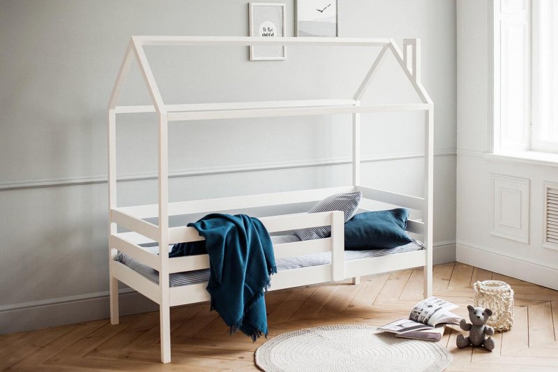 Кровать-домик с 1 ограничителем ROOROOM кд-33 160x70 белый