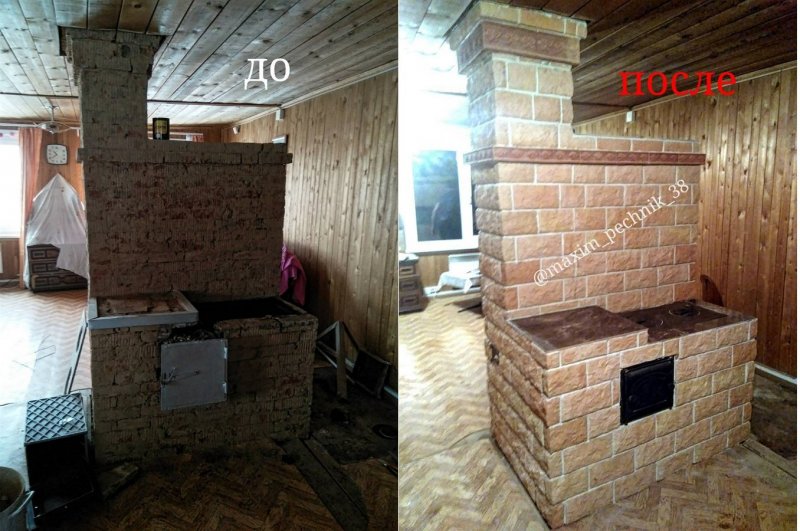 Топка бани из плитки терракот