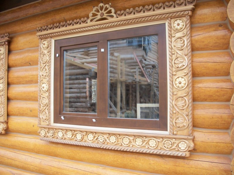 Наличники в бревенчатом доме