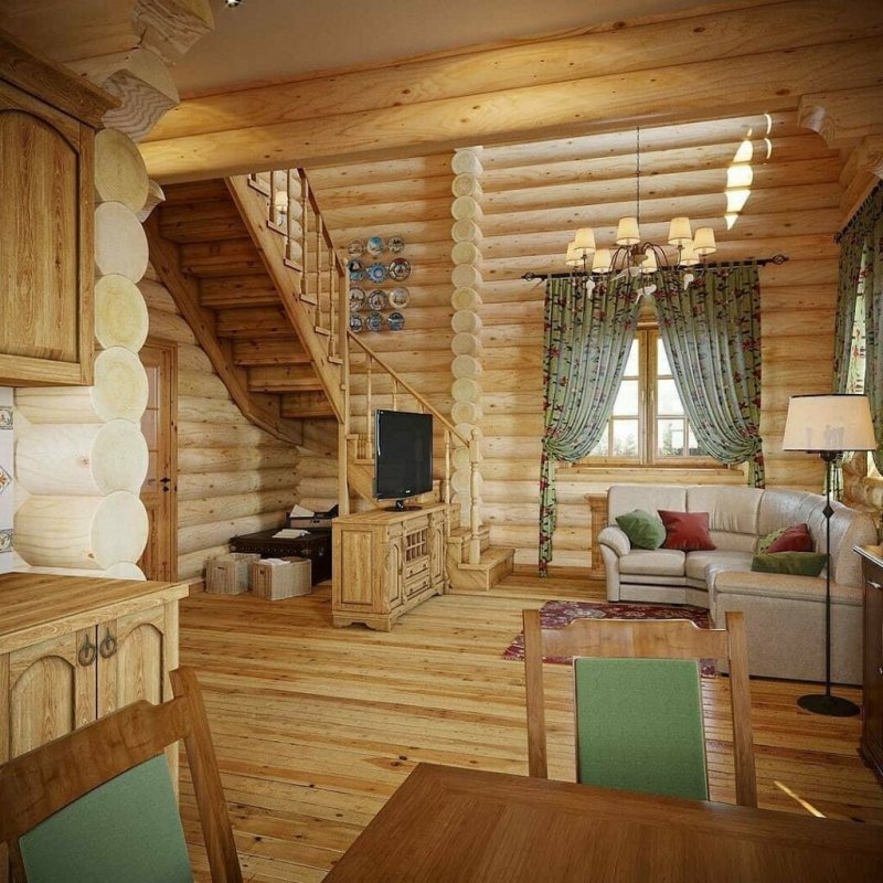 Дачный домик из оцилиндрованного бревна