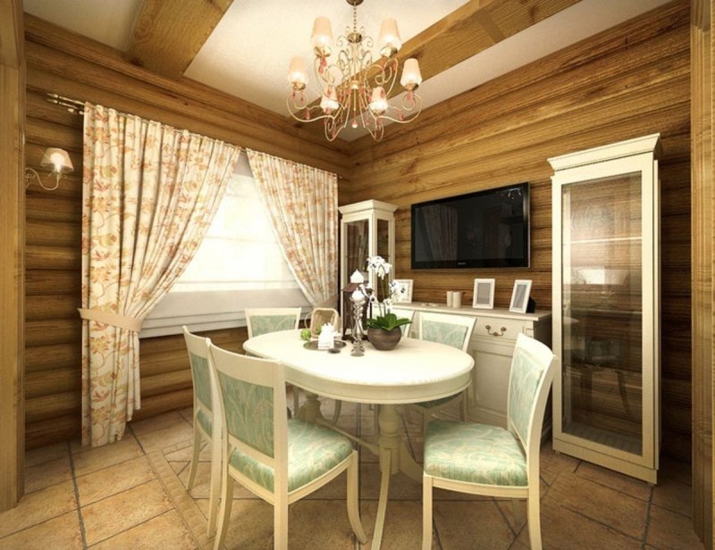 Планировка кухни в деревянном доме