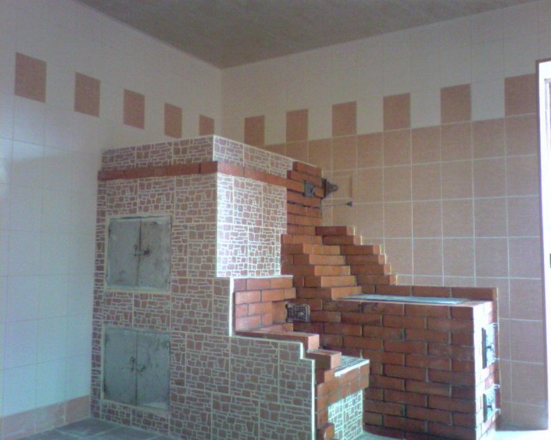 Отделка печи плиткой в частном доме