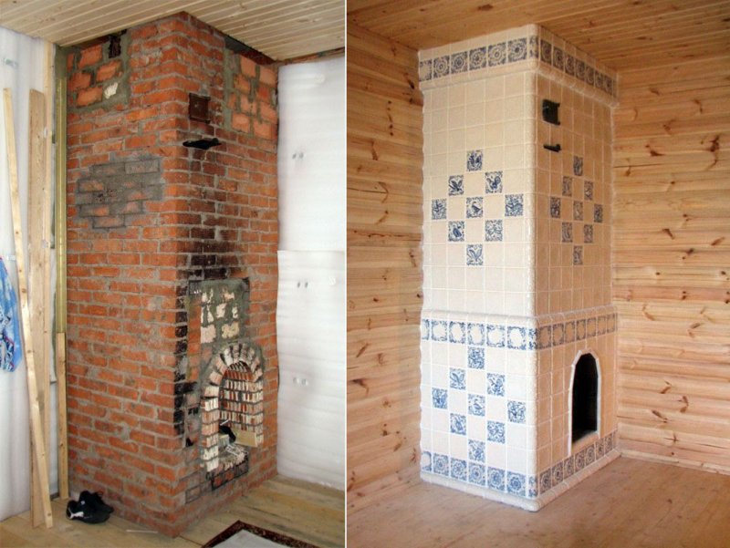 Отделка печей керамической плиткой