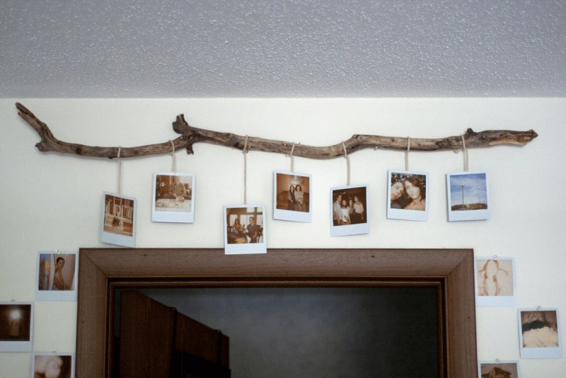Коряга на стене в интерьере