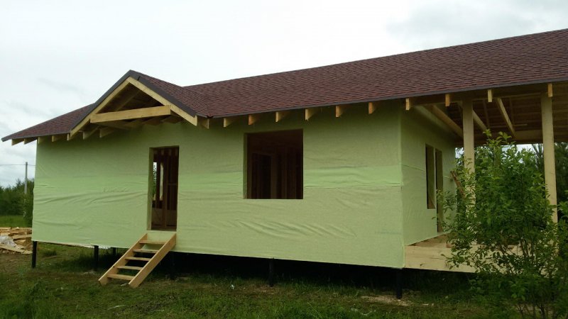 Сарай из ОСП крашенный