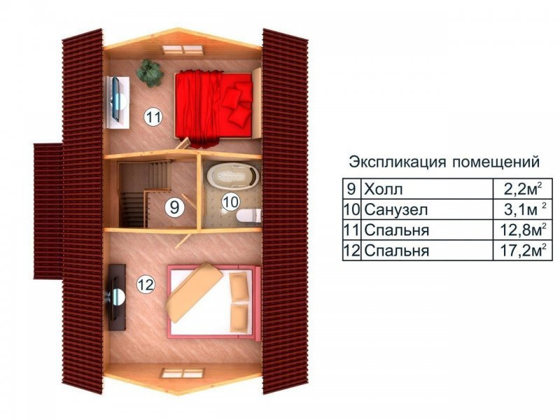 Планировка мансардного этажа 6х9