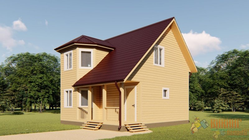Каркасный дом 7х8 с мансардой