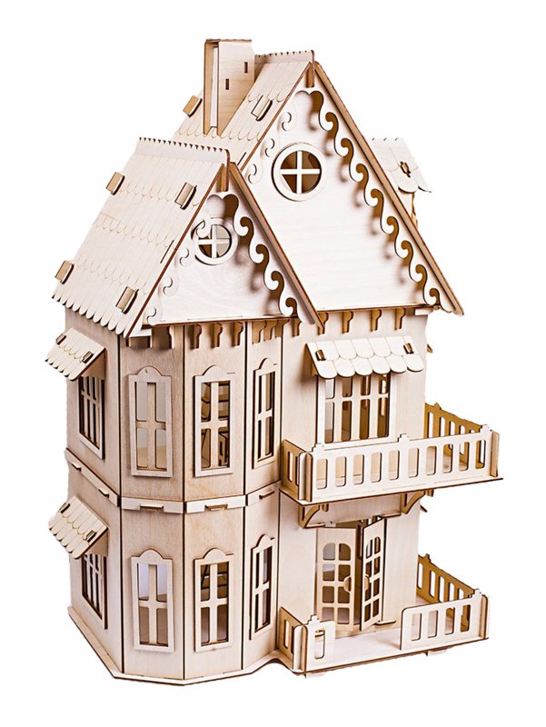 Сборная деревянная модель Wooden Toys кукольный домик