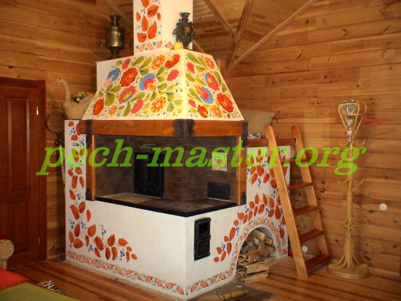 Русская печь с узорами