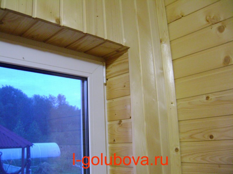 Отделка откосов деревом